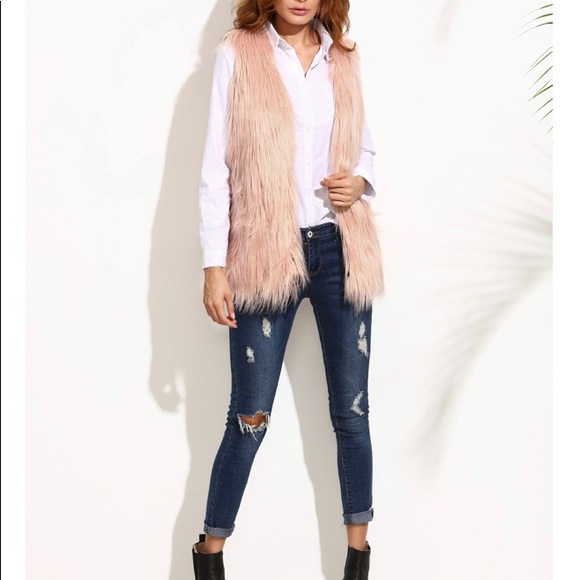 Pink Faux Fur Indie Vest - Picture 3 of 3